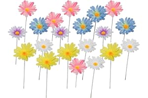 TEWZAFIYA Metall Gänseblümchen Gartenstecker, Gänseblümchen Gartenpfähle, Bunte Blumenstecker Dekorative Gartenpfähle Metall Blumen Garten Blumenpfähle Für Garten Rasen Hof Outdoor Dekoration