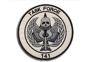 TOPPATCH Ohrong Écusson Task Force 141 brodé avec crochet et boucle pour vestes et sacs à dos militaires