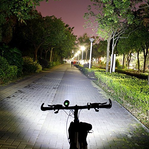 5*CREE XM-L T6 6000 Lumen LED aufladbare Fahrradlicht mit 6400mAh Batterie Frontlichter Kopfleuchte Doppelzweck Kopflichter Fahrradlampe vorne wasserdicht Kopflampe - 6