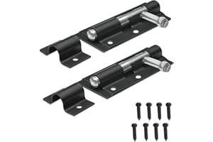 ONESTO Pack of 2 - Gate Bolt Door Lock Tower Door Bolt Black Door Lock Powder Coated Bolt Lock for Garden Gates and Shed Doors for Extra Safety and Security | 6 inch (150mm)