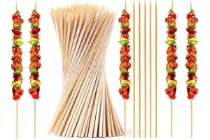 NEUTRAL UMPIRE Premium Wooden Skewers Sticks | Eco-Friendly BBQ skewers and Kebab Skewers for Grilling, Cake Toppers, Marshmallows, Appetizers, Chocolate Fountains, Burgers, Sausages, Drinks Toothpicks & Fruit