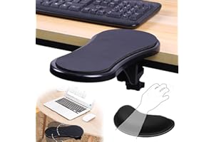 BIEFUSIN Reposabrazos de Muñeca Ajustable, Soporte Ergonómico para Reposabrazos para Escritorio, Alfombrilla de Ratón Soporte de Brazo de Computadora, Muñequera Giratoria Apto para Oficina y Hogar