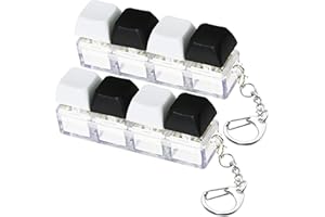 BRAMBLECO 2PCS Fidget Keyboard Toy - Fidget Toys - Plastic Keyboard Fidget - Stress Relief - Multi-Functional Keychain - For Anxiety Relief (Black&White)