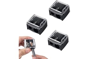 FUOXUL 3PCS Eyeliner Sharpener Makeup Pencil Sharpener with Protective Cover and Cleaning Tools, Lip Liner Sharpener Eyebrow Pencil Sharpener Cosmetic Pencil Sharpener Portable Pencil Sharpener (Black)