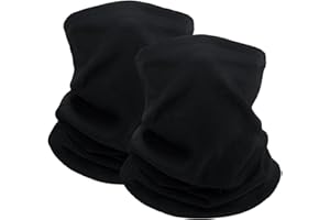 LIFWIMNER 2 Pack Neck Warmer Snoods for Men Women Warm Windproof Thin Fleece Winter Neck Gaiter Scarfs Face Covering Bandana for Hiking Skiing Cycling Running