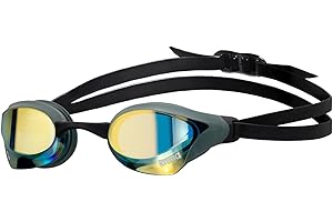 Arena Cobra Core Swipe Mirror Occhialini Nuoto da Gara Unisex Adulto, Occhialini Piscina con Lenti a Specchio Curve, Anti-Appannamento, Protezione UV, 5 Ponti Nasali Intercambiabili