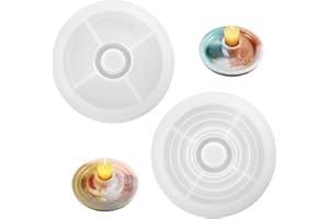 ICELSA 2 piezas redondo de silicona forma portavelas,molde de fundición de hormigón portavelas,molde de silicona para velas perfumadas artesanías decoración del hogar, vela hecha a mano