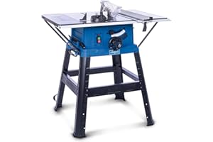 Scheppach HS254 Table Saw | 10" 254mm Circular Saw 45° Tilt | 2200W Soft Start | XL Table 63x94cm | 85mm Cutting Height | Inc. Base, 1 Blade & Cross Cutting Gauge