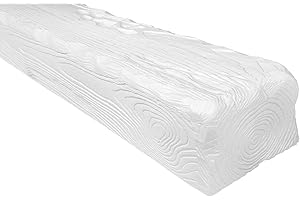 DECOWOOD DECO WOOD viga de techo EQ005 de poliuretano, 2m de longitud, vigas de PU de madera óptica (blanco - 19x13cm) vigas de pared de espuma dura revestimiento de techo