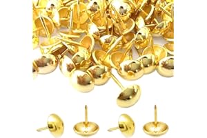 500 Stück Polsternägel, BetterJonny Vintage Möbel Nägel Bronze Thumb Tacks Polster Reißzwecken Reißnägel Antike Ziernägel Möbel Dekorative Nägel für Sessel Möbel Bett, 11x17mm Gold