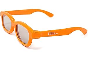 ULTRABYEASYPEASYSTORE Ultra 1 x Orange Childrens Passive 3D Glasses Kids for Use with all Passive TVs Cinema Projectors and RealD Films Movies Circular Polarised 3D Glasses Passive Kids Movies Cinema 3D Glasses