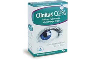 Clinitas 0.2% Soothe Eye Drops for Dry Eye. Suitable for Contact Lens wearers and Preservative Free for The Relief of Dry and Gritty Eyes 30 x 0.5 ml vials and Fully resealable