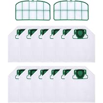 Kit 12 Sacs + 2 Filtres + Brosse Pour Aspirateur Kobold VK200 VK220S FP220