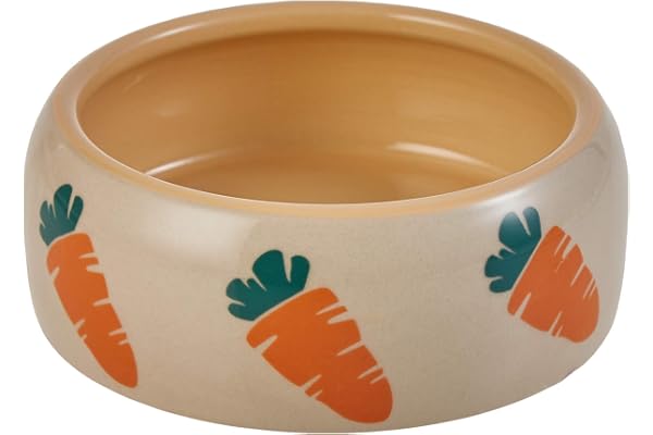 Nobby Carotte Mangeoire en Terre Cuite pour Rongeur Beige Diamètre 14,5 cm 0,5 L