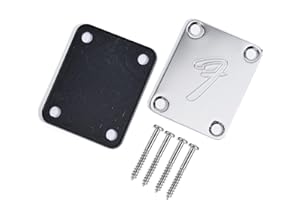 Hapihom Electric Guitar Neck Plates Vintage-Style Guitar Protector with Screws Fits Most Guitars Basses silver