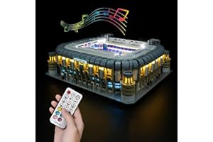 Hosdiy Fernbedienung Sound LED Beleuchtung Set für (Real Madrid Santiago Bernabéu Stadion) Modell - Kompatibel mit Lego 10299 - Led Licht (Nur Beleuchtung, Ohne Bausteine Modell)
