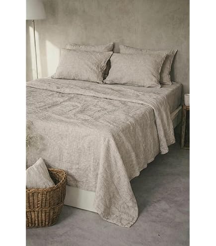 CHUFFED Linnen beddengoed, 100% linnen, stonewashed laken, ademend
