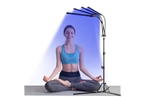 Hottoerak Lampara Infrarrojos Fisioterapia, 415nm & 660nm & 850nm Luz Infrarroja Azul Terapia, Altura y Ángulo Ajustables, 180LEDs Luz Roja para Hombro, Espalda, Rodilla, Pierna