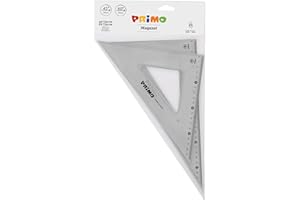 PRIMO - Set 2 Squadre 45°/30 cm e 60°/30 cm Antiriflesso per Disegno Tecnico, Squadra Cancelleria Cartoleria Resistente con Bordo Righello, Cose per la Scuola Materiale Scolastico, Bustina Antigraffio