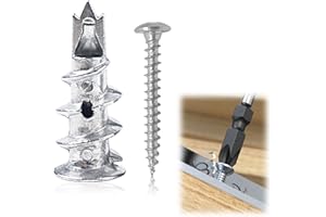 LILIKAI 40 pièces Cheville Placo,Cheville Beton,Chevilles pour Placoplatre,Chevilles pour Placoplatre Autoperceuses en Métal Avec vis,Pour la Fixation Dans le Béton,les Briques,les Plaques de Plâtre,etc