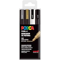 Posca - Uniposca Set Completo con 5 Pennarelli Punta Extra-Fine, 0.7mm