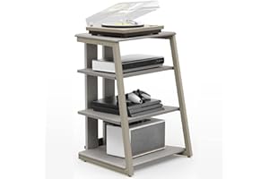 FITUEYES HiFi Shelf AV Shelf 4-level stand di legno con ripiani in legno per giradischi DVD Player Xbox supporto HIFI Rack