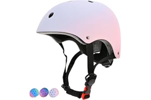 LOKJIJI Adjustable Kids Bike Helmet for Girls Boys Youth, Color Gradient Kids Protective Helmets for Multi-Sports Bicycle Cycling Skateboard Scooter Skating