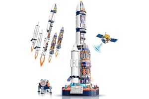 HOGOKIDS Tecnica spaziale razzo giocattolo da costruzione – 863 pezzi di giocattolo spaziale con satellite e sonde | Spaziale da collezione per adulti, ragazzi e ragazze a partire da 8 9 10 11+