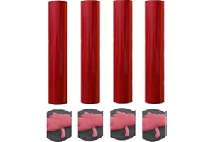 BLINGARTY Puff Vinyl Heat Transfer, 3D Puff Heat Transfer Vinyl Bundle Sheets Iron on, Foaming Heat Transfer Puffy HTV Vinyl for Heat Press T Shirts DIY Clothes Fabric (Red)