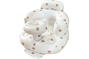 CHINGCOO Baby Aufblasbarer Sofa für Babys 3-36 Monate, Babywippe Eingebaute Luftpumpe, Baby Aufblasbarer Sitz Säugling Rückenstütze Sofa Kleinkind Stuhl zum Sitzen Baby Dusche Stuhl
