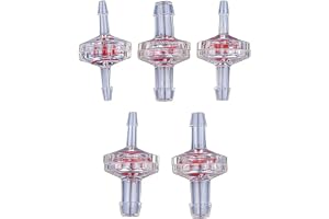 Envägsventil i plast 5 st, transparent backventil lika diameter och reducerande pagod (5–5 mm)