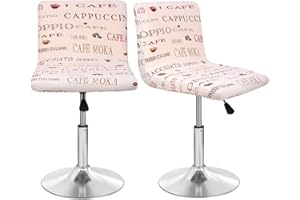 AQIGR Fundas para Taburetes de Bar, 2PCS Fundas Protectoras para Sillas con Funda de Respaldo Elástica para Silla de Comedor Giratoria Corta, Silla de Bar, Taburete (Color : #11)