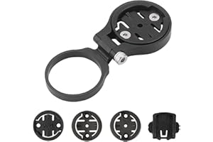 BSSOK Supporto da bicicletta per Garmin Edge, Wahoo Elemnt, Bryton, Cateye, lega di alluminio, supporto manubrio regolabile (Nero)