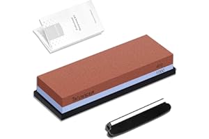 Piedra de Afilar Profesional 400/1000, Afilador de Cuchillos Premium, Piedra de Afilado Trilancer, Guía para Ángulos de Afilado Correctos e Instructivo Incluidos