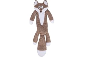 KUSCHELFREUNDE E. U. Kuschelfreunde Hundespielzeug ohne Füllung, Quietschendes Plüschspielzeug für kleine bis mittelgroße Hunde & Welpen (Roter Fuchs)