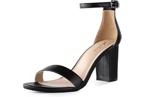 Ankis Heels Sandals for Women Open Toe Ankle Strap Chunky Heel Pump Sandals Party Wedding Strappy Buckle Sandals Standard Size 2.75 Inches Thick Heel