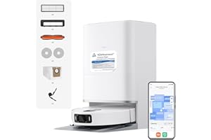 XIAOMI Robot Vacuum 5 Pro - Succión de 20.000 Pa, IA para Evitar obstáculos, Detección automática de Suciedad, Láser dToF, Brazos robóticos duales, Autolimpieza a 80 °C para Mejor Rendimiento