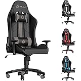 KLIM Gaming Chair - NEU 2023 - Rücken- und Kopfstütze - Ergonomischer Computerstuhl mit Rädern und verstellbaren Armlehnen -