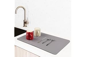 JAOBHAHY Tappetino Scolapiatti,Super Assorbente Scolapiatti da Lavello,Tappetino per Scolapiatti Antiscivolo,Ecologico,Antiscivolo Assorbente Tappetini per Caffè Tappetino(60 X 40cm)