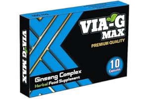 VIA - G VIA-G MAX Stronger and Longer for Confident Performer - Advanced Performance Enhancing Pills, Stamina Endurance Booster Blue Supplement Pill for Men - 10 Ginseng Capsules 650 mg