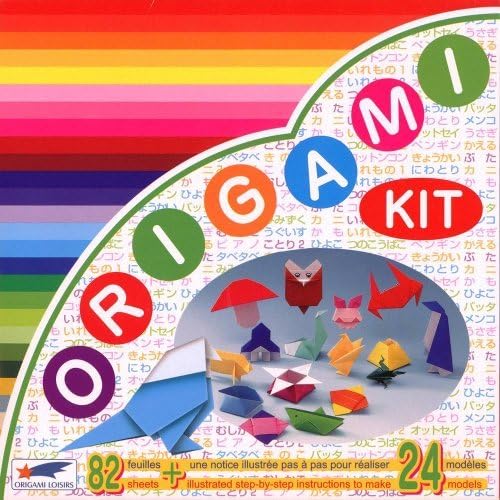 Origami Paper - Origami Kit 24 models - Illustrated instructions + 82 sheets of origami paper - 15cm x 15cm