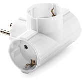 FAMATEL - Triple Adapter | Schuko TT | Side | 16A-250V