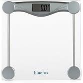 Bluefox Dijital Cam Tartı - 180 kg Kapasite, Parlak LCD Ekran, Temperli Cam Y&uuml;zey, Hassas &Ouml;l&ccedil;&uuml;m (100g Artış), Step-On Teknolo