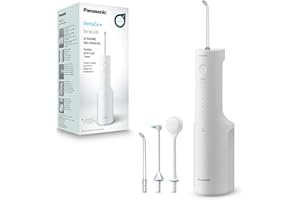 ‎PANASONIC Irygator do jamy ustnej Panasonic Series 600 EW-DJ67-W303, Irygator do Zębów, 200 ml, IPX7, 2 Dysze Ultradźwiękowe, 1 Ortodontyczna i 1 Dysza do Czyszczenia Języka, 5 Ustawień Ciśnienia, Biały