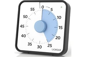 LIORQUE 19CM Large Visual Timer for Kids, Non-Ticking 60 Minute Visual Countdown Timers for Classroom Desk Countdown Clock with Magnetic Backing, Kids Timer Clock(Battery Included)