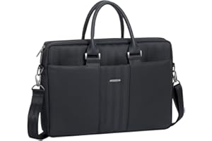 Rivacase 8135 Sacoche en Simili Cuir pour Ordinateur Portable 15,6" Noir