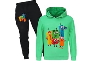 Jicahond Number Printing Hoodies Kids Cartoon Merch Tracksuits Boys 2pcs Outfits 2-13 Years