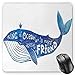 Produktbild HYYCLS Whale Mauspads, Kind of Ocean is My Best Friend Quote with Whale Fish Paintbrush Artsy Picture, Standard Size Rectangle Non-Slip Rubber Mousepad, Violet Blue White