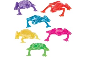 Baker Ross FN150 Stretchiga grodor - 12-pack, gummileksaker, geléleksaker för barn, fyllning av kalaspåse