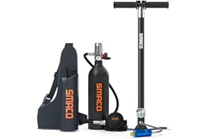 SMACO Bombola da Immersione in Grado di Fornire 15-20 Minuti di Respirazione Subacquea 1L Bombola da Sub può Essere Usato Come Bombola di Ricambio Adatto per l'intrattenimento Subacqueo/Pulizia della Barca